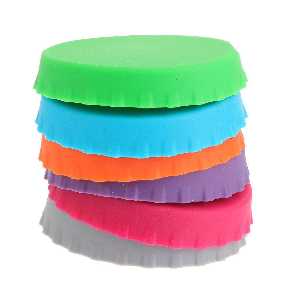 ya 26 6 Pcs Silicone Sealed Bottle Cap Soda Can Covers Lids Leak Proof Tops for Pop