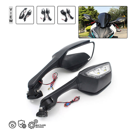 ya 4 6.21 Motorcycle Black Side Rear View Mirrors For CF-MOTO 450SR 450SS 2022 2023 2024