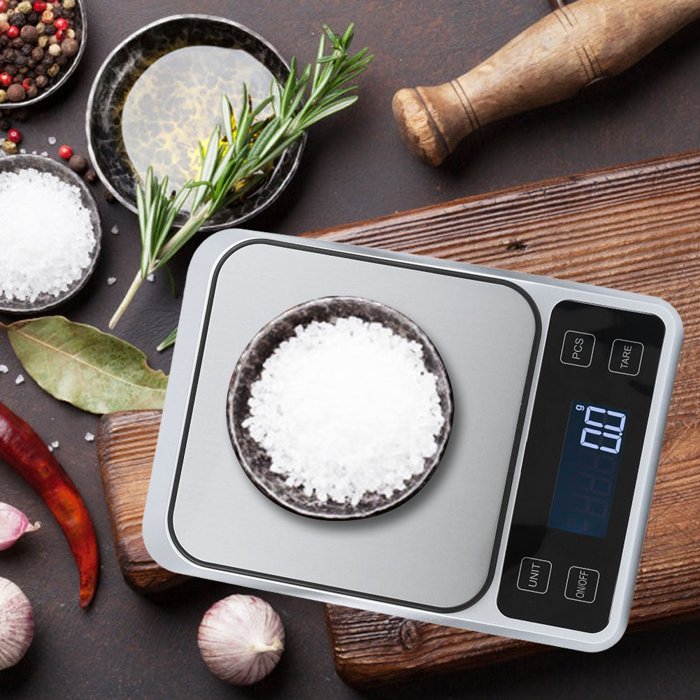ya 17 5kg/0.1g Stainless Steel Digital Kitchen Scale Electronic Food Weight Scale