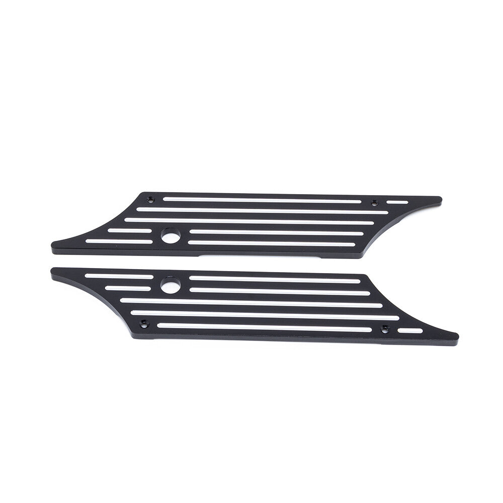 ya 12 5.21 Black CNC Billet Saddlebag Latch Cover for Harley Touring Hard Bags 1993-2013