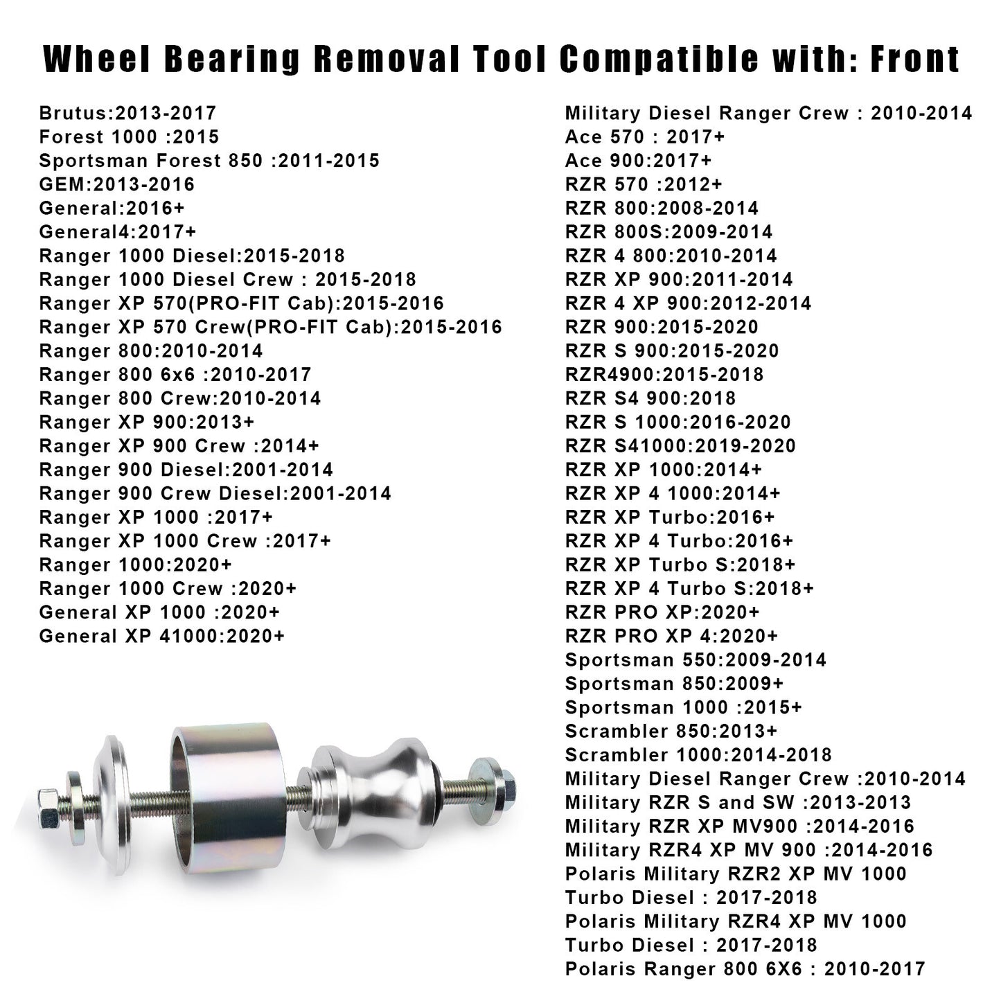 ya 5 8.7 Wheel Bearing Removal Tool Fits for Polaris Military RZR4 XP MV 900 2014-2016