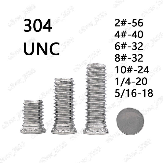 304 Stainless Steel Pressure Riveting Flat Screws Bolts 2# 4# 6# 8# 10# 1/4 5/16