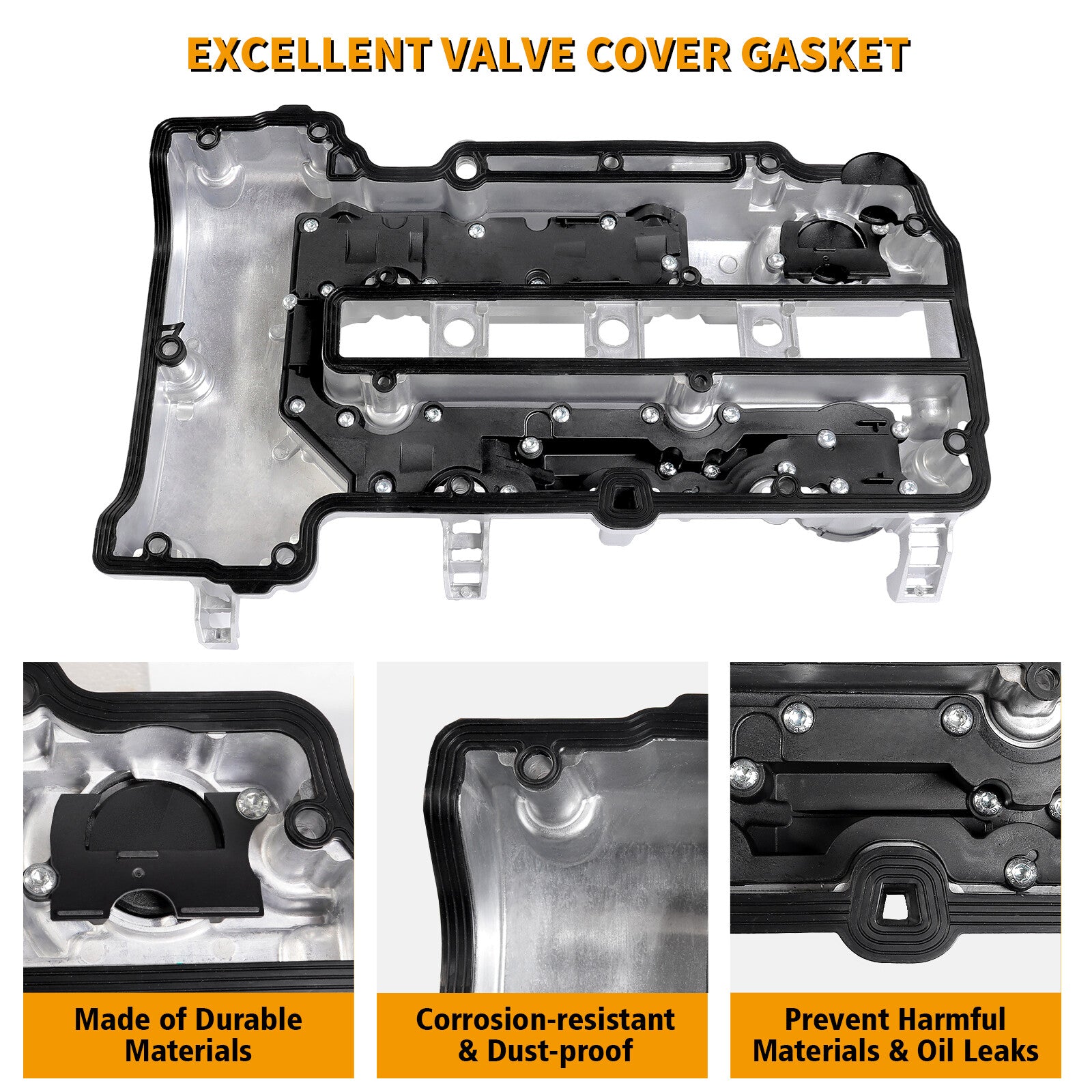 ya 11 6.5 Aluminum Engine Valve Cover kit w/Gaskets & Bolts for Chevrolet for Chevy for Cruze