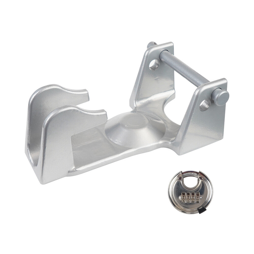 ya 2 6.26.2 TL-50 Gooseneck Padlock with Combination Lock for RV Livestock Loading Trailers Silver