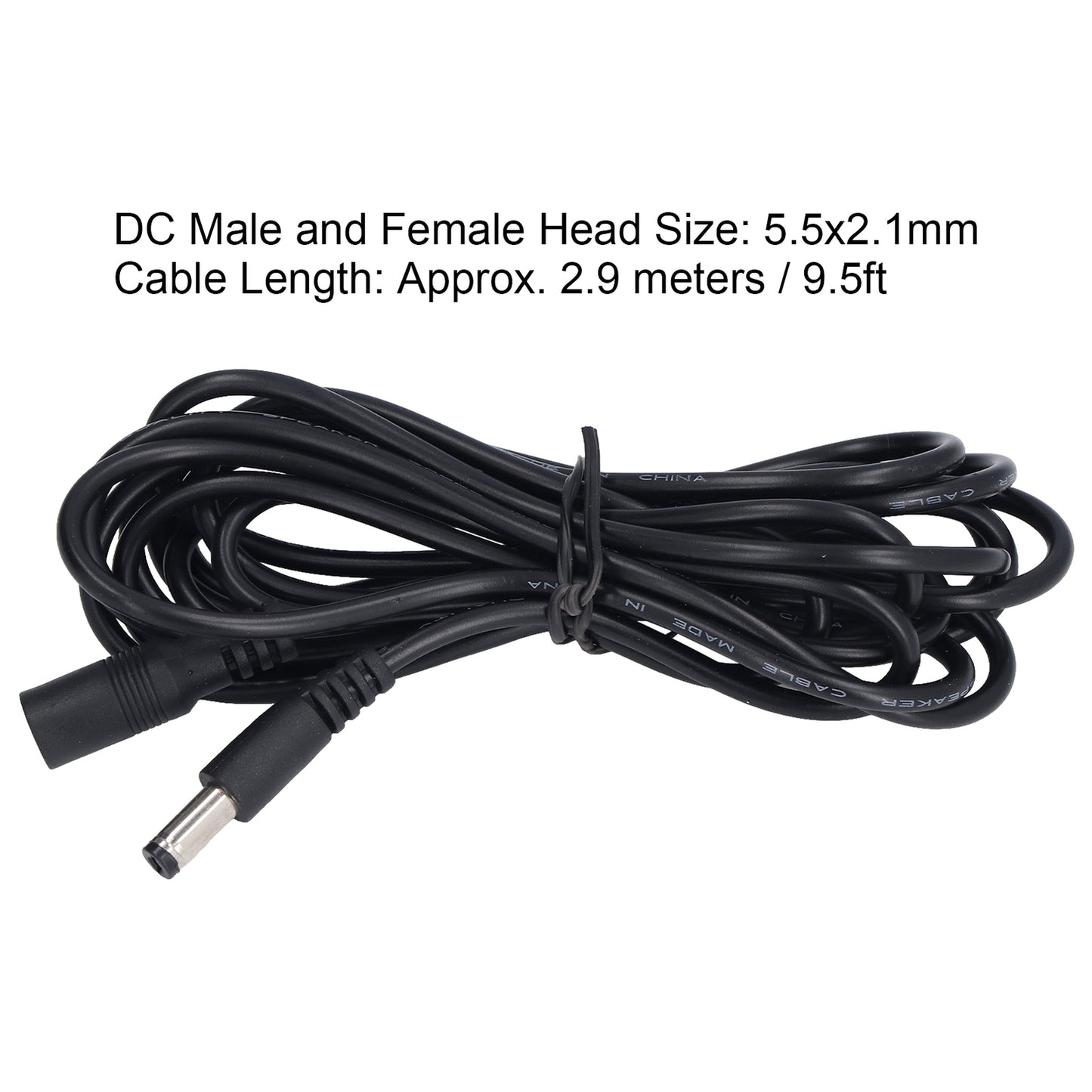 ya 14 2Pcs LED Extension Cord Monitoring Power Connection Cable 5.5x2.1mm DC12V New