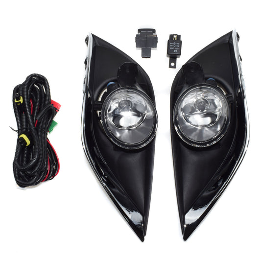 ya 1 7.4 2-pack clear lens fog lights for 15-17 for Nissan Versa with frame wiring switch relay