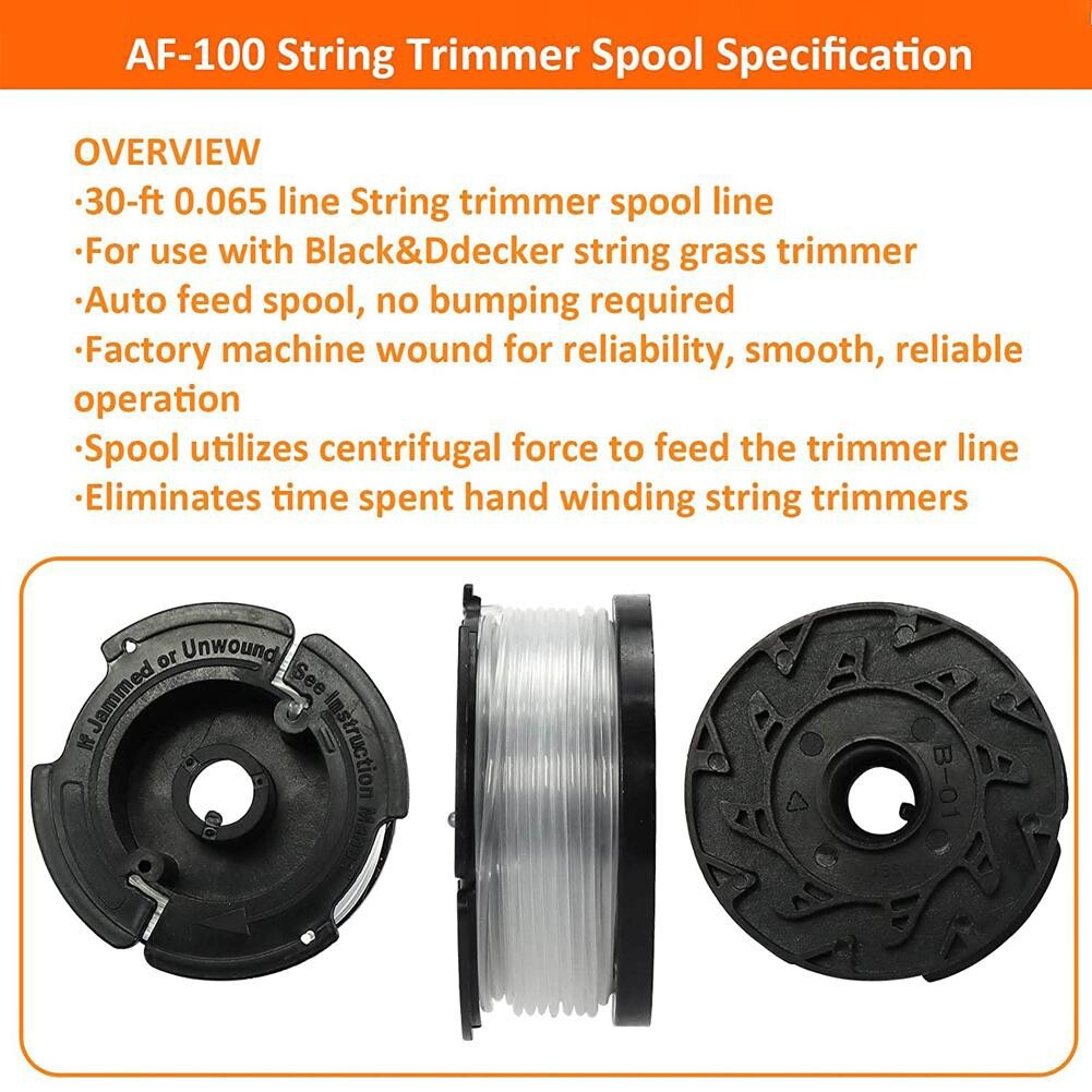 ya 17 Efficient Trimmer Line  Cap Replacement 30ft for Black Decker String Trimmers