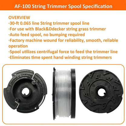 ya 17 Efficient Trimmer Line  Cap Replacement 30ft for Black Decker String Trimmers