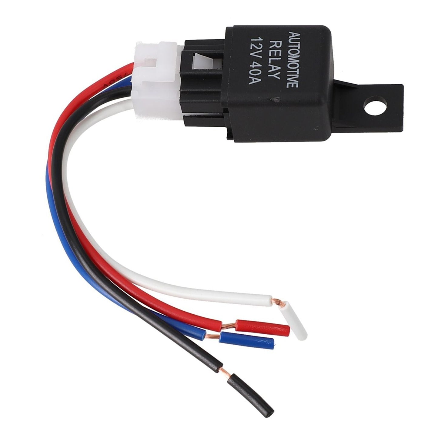ya 5 8.7 1*Car Automotive Van Boat Bike 4 Pin SPST Relay With Cable 12V 40A Black New