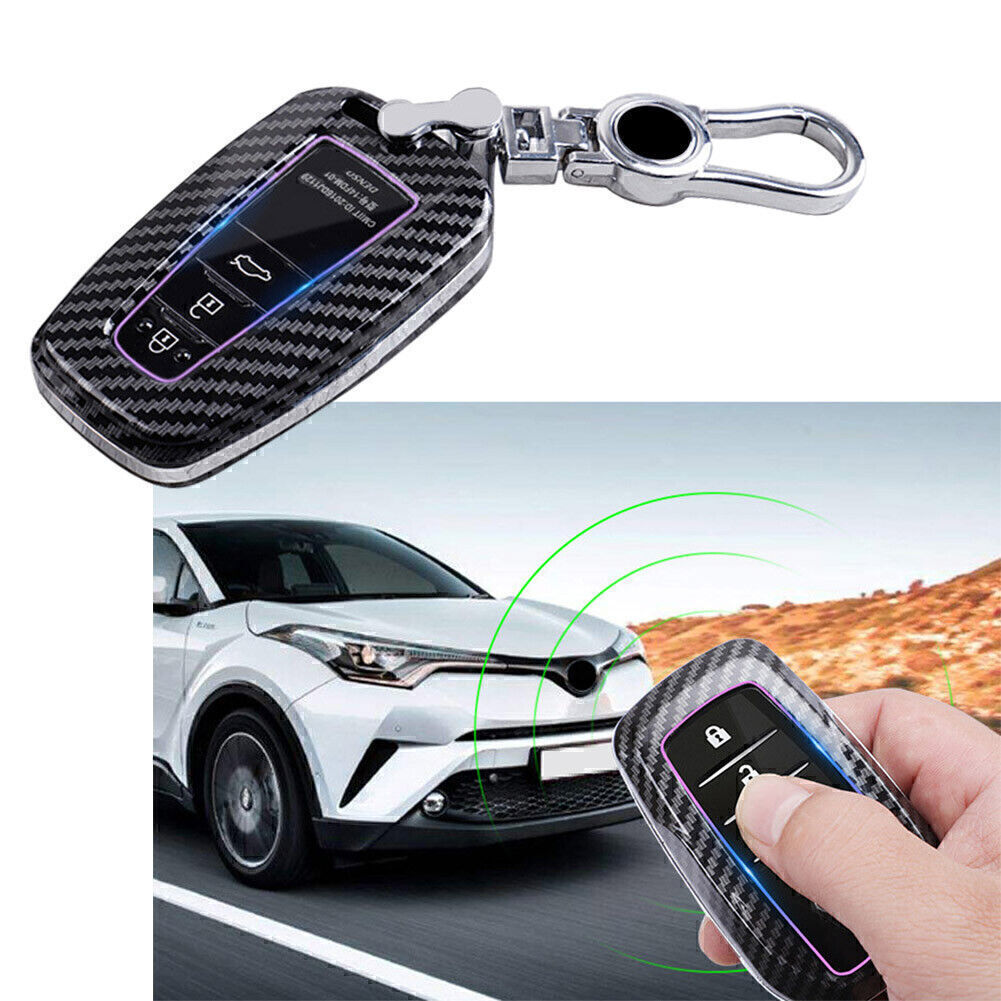 ya 10 5.28 Carbon Fiber Key Fob Case for Toyota for Camry for Corolla C-HR CHR Prado for RAV4 Prius