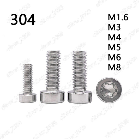 304 Stainless Steel Hexalobular Socket Cheese Short Head Screws M1.6 M3 M4 M5 M6