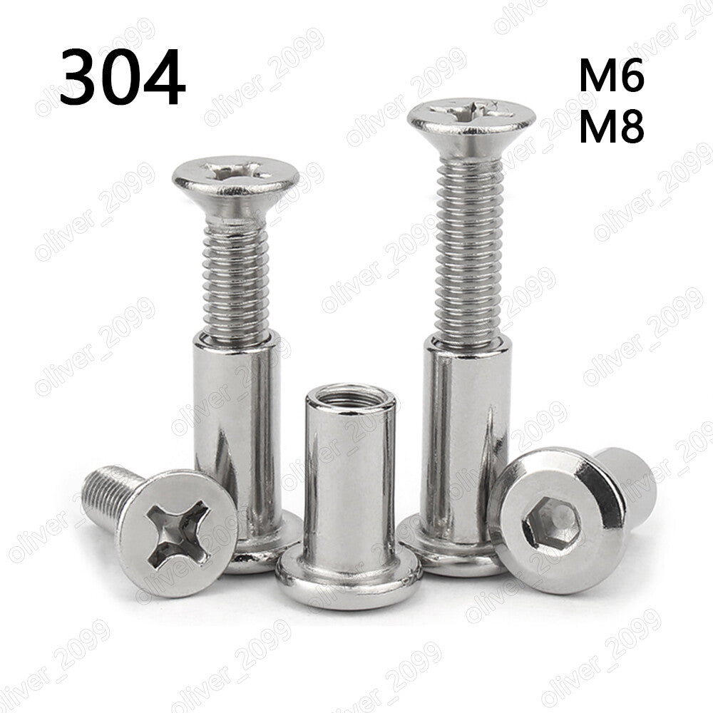 304 Stainless Steel Phillips Countersunk Screws With Hex Socket Rivet Nut M6 M8