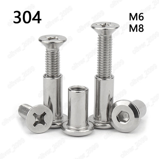 304 Stainless Steel Phillips Countersunk Screws With Hex Socket Rivet Nut M6 M8