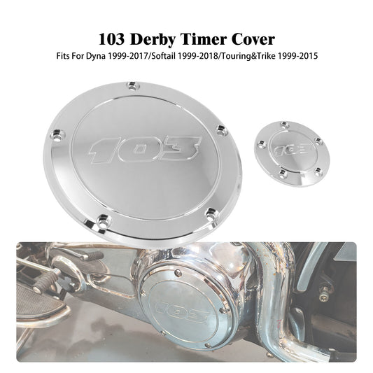 ya 1 7.4 All Chrome 103 Derby Timing Timer Cover Fit for Harley Dyna Softail FXS Touring