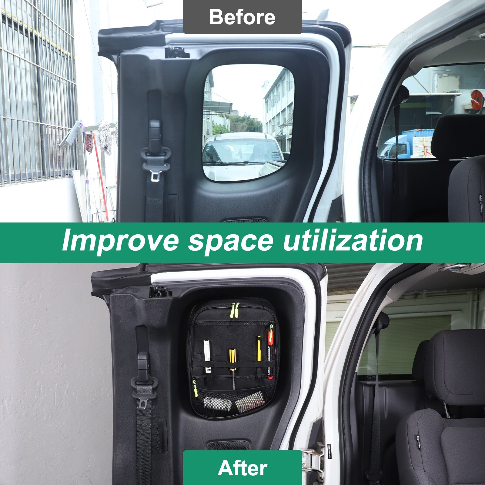ya 5 6.16.2 Car rear door window mounted side storage bag for Nissan Frontier 2022 - 2024 2DR