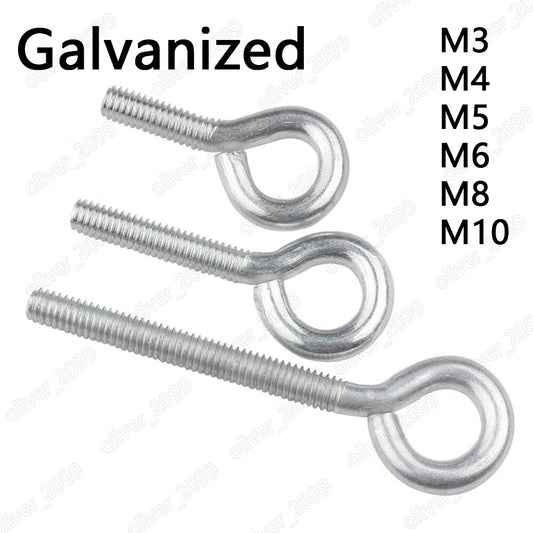 Galvanized Steel Eye Hooks Turned Eye Bolts M3 M4 M5 M6 M8 M10