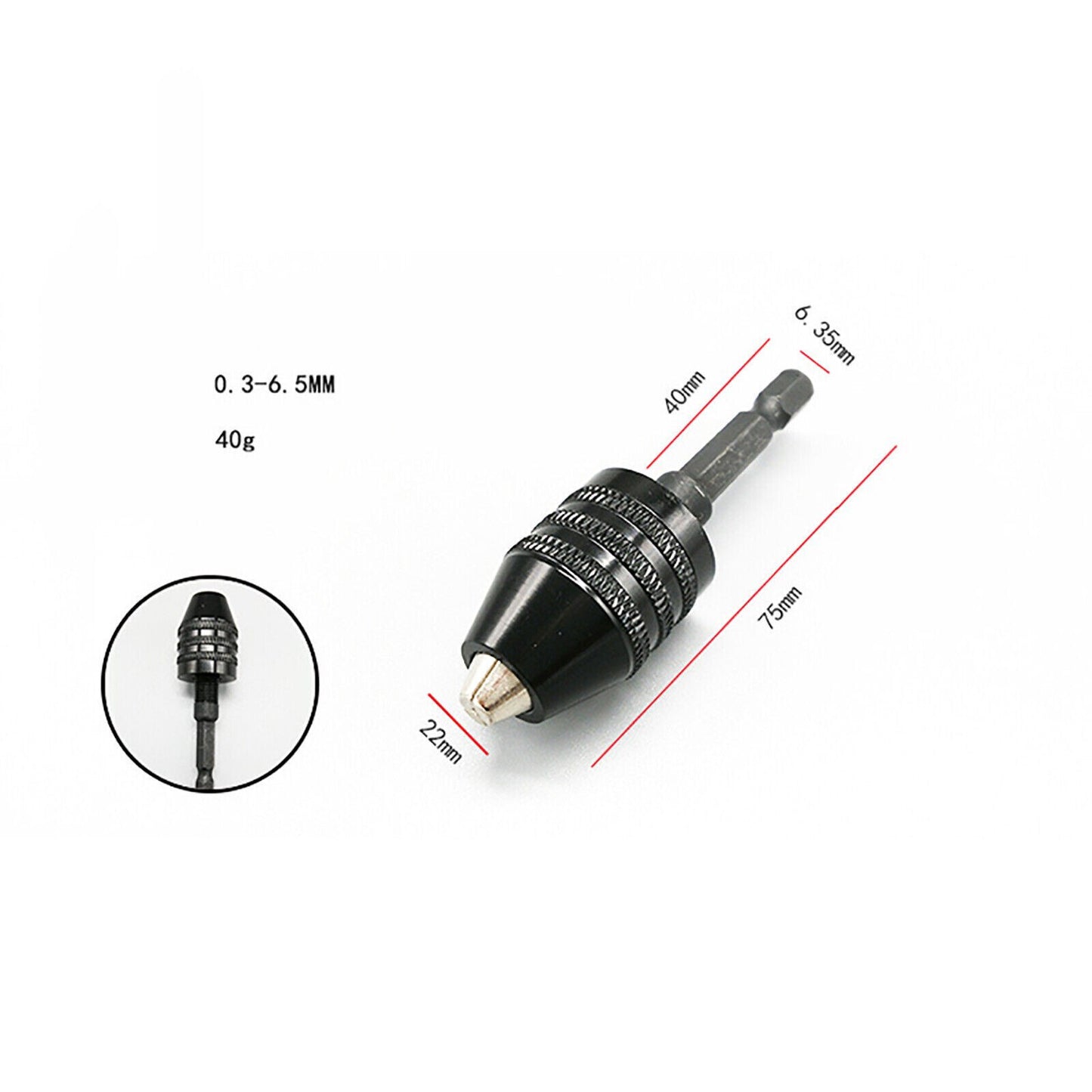 ya 25 Round Handle 0.3-3.4mm Drill Chuck Shank New Electric Grinder Drill Chuck