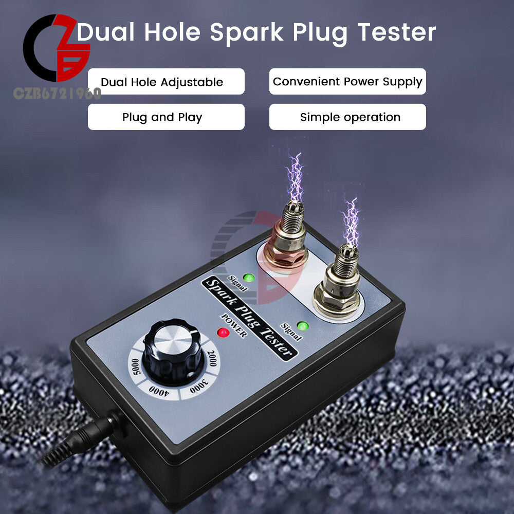ya 1 7.13 Car Spark Plug Tester Dual Hole Diagnostic Ignition Analyzer Tester AC100-240V