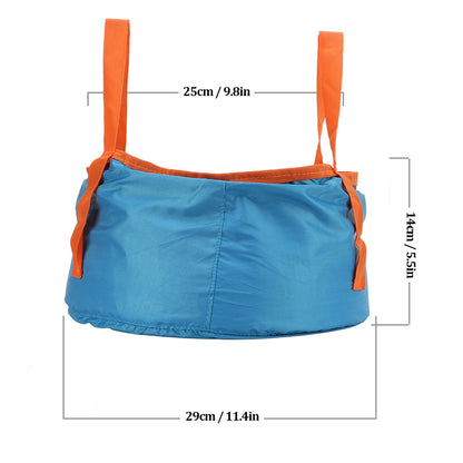 ya 26 Blue Collapsible Bucket With Handle Portable Folding Wash Basin Lightweight