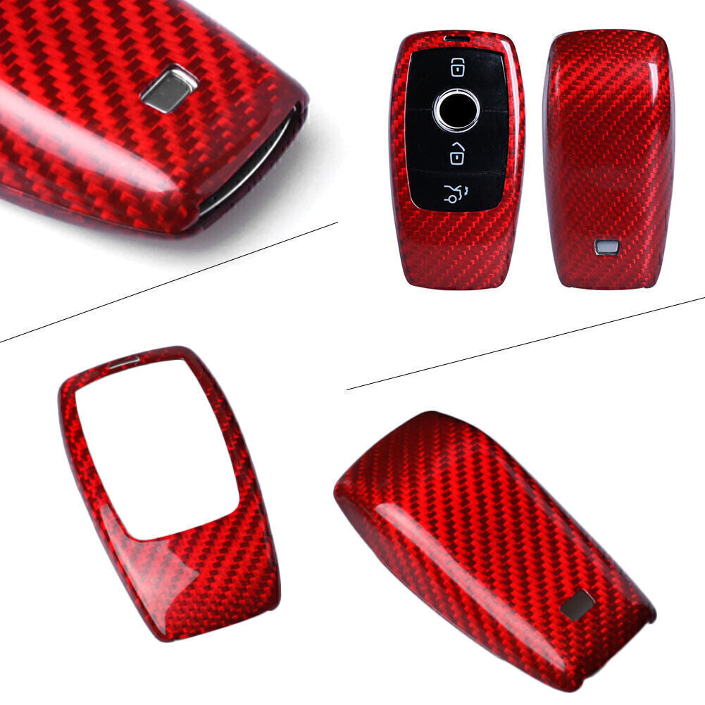 ya 5 8.7 Red Carbon Fiber Remote Key Fob Cover Case Fit for Mercedes-benz E W213