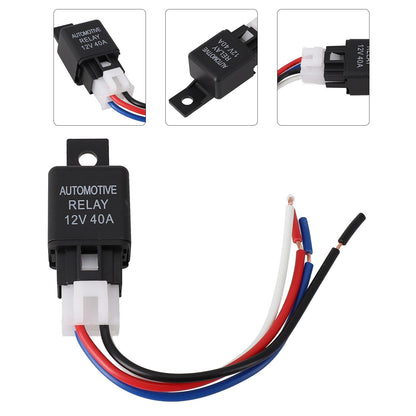 ya 5 8.7 1pc 12V 40A Car Automotive Van Boat Bike 4 Pin SPST Relay With Cable Set