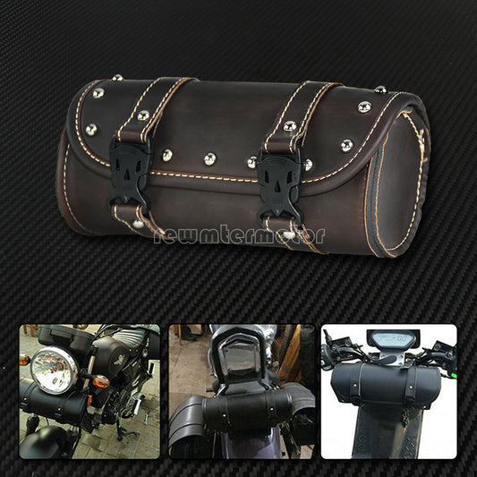 ya 11 6.5 Motorcycle Saddlebag Storage Handlebar Bar Bag Roll Barrel Fit for Harley Models