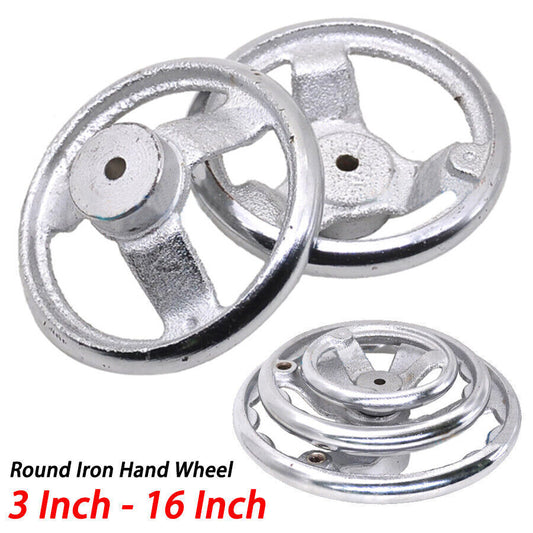 3  - 16  Round Iron Hand Wheel Chrome Plated Handwheel for Milling Machine Lathe