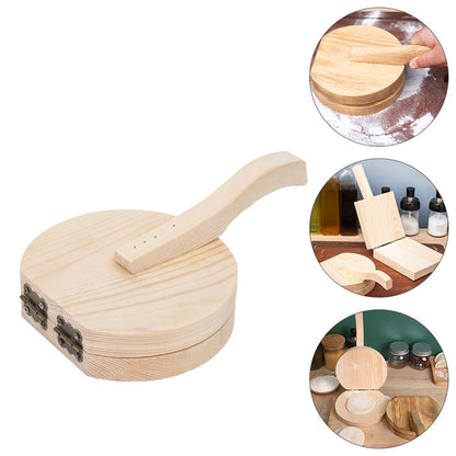 ya 26 1pc Wooden Dumpling Wrapper Presser Dumpling Pressing Tool for Home (Khaki)