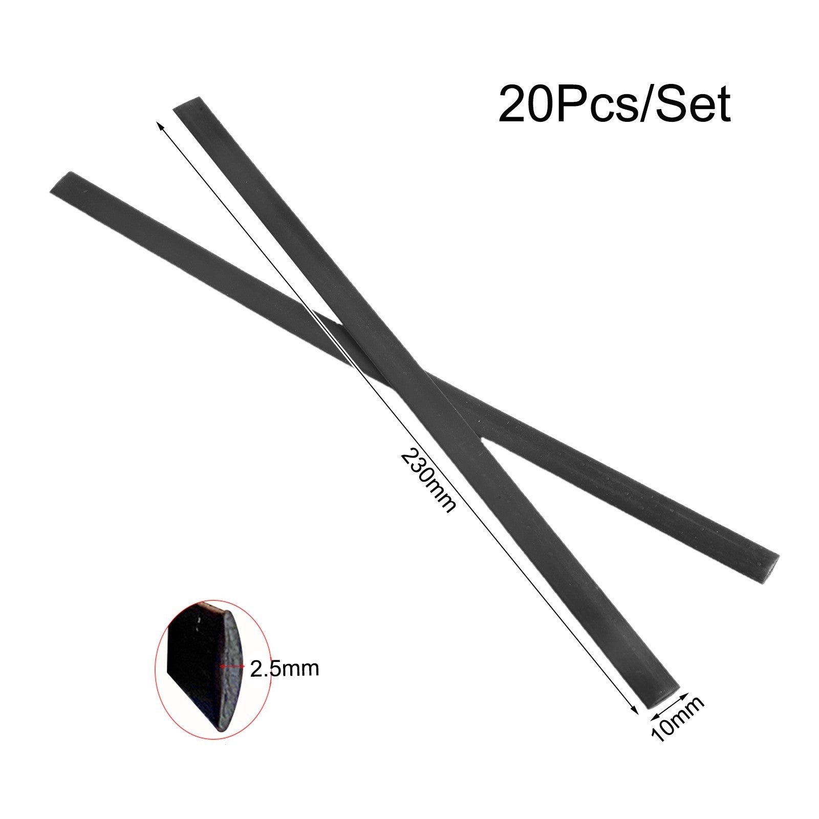 ya 25 Plastic Welding Rods Welding Rods Indoor Outerdoor 2.5mm 8-3/4 X 3/8 Inch