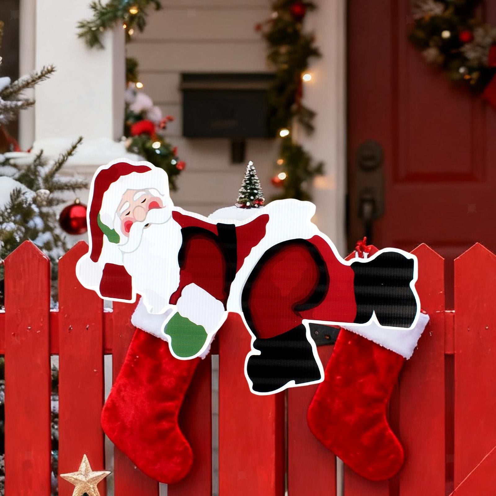 ya 25  Fence Peeper Decoration 2D Garden Fence Sign Or ment for Holiday