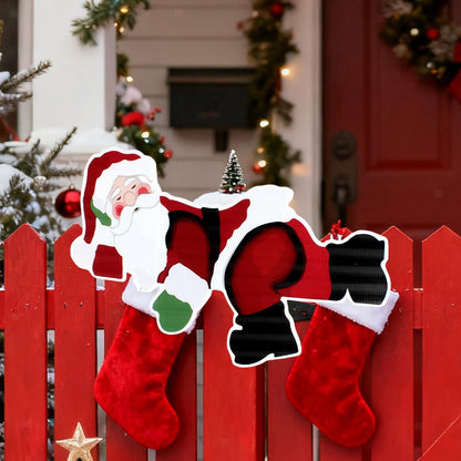 ya 25  Fence Peeper Decoration 2D Garden Fence Sign Or ment for Holiday