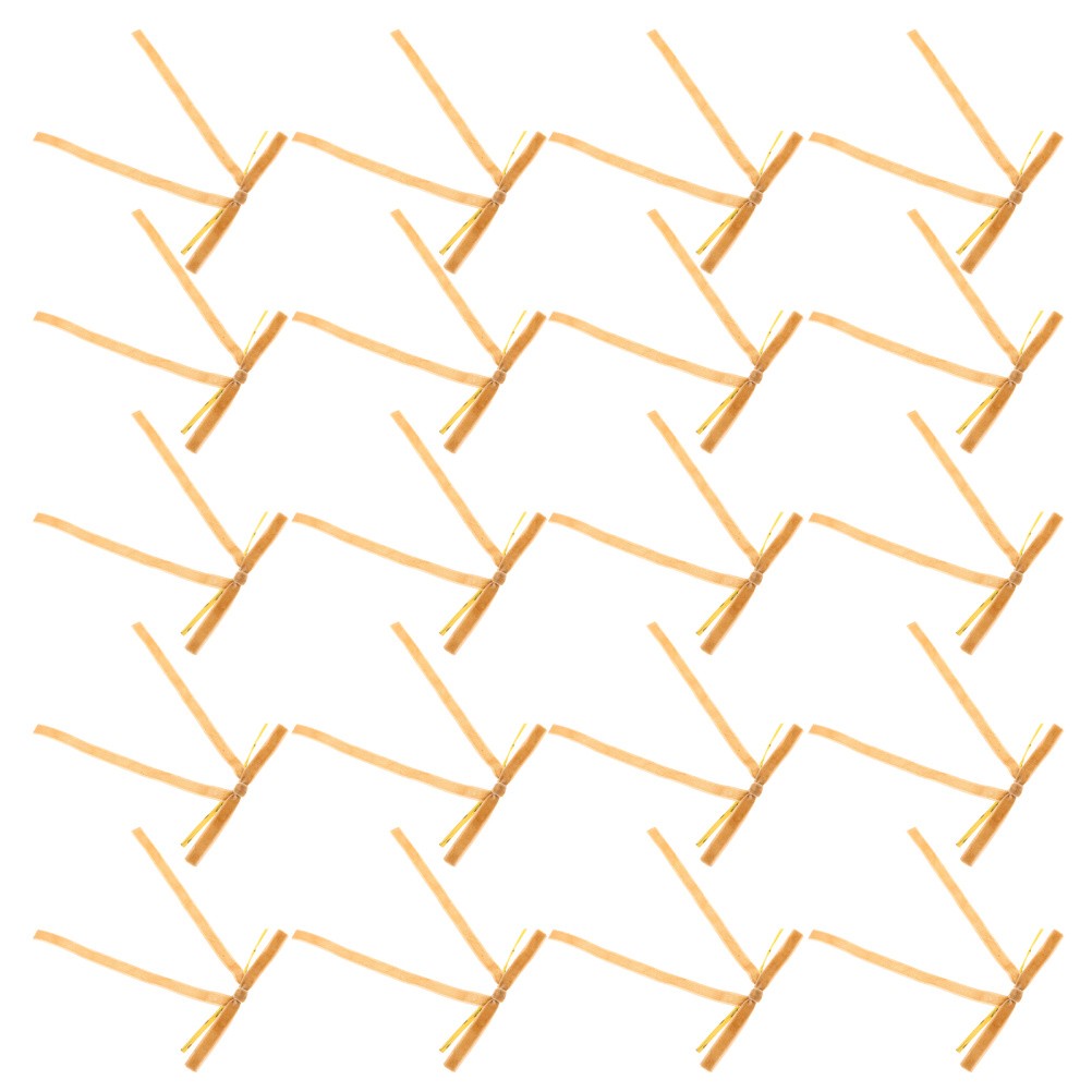 ya 25  24pcs Wired Bows: Flocking Ribbon Bow Or ments for Xmas Tree & Door