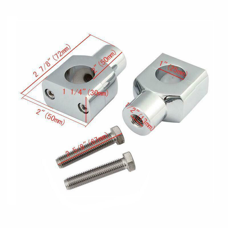ya 5 8.7 2pcs Motorcycle 1 Inch Handlebar Riser Mount Chrome L&R for Suzuki Marauder 800 1600
