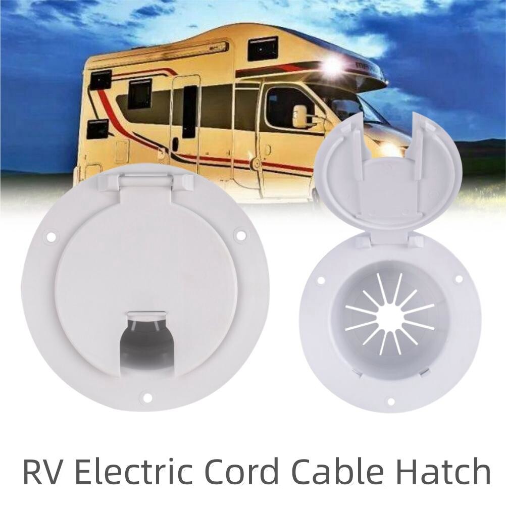 ya 10 5.28.2 RV Electrical Cable Hatch With Lid Accessories White For Camper Trailer Truck