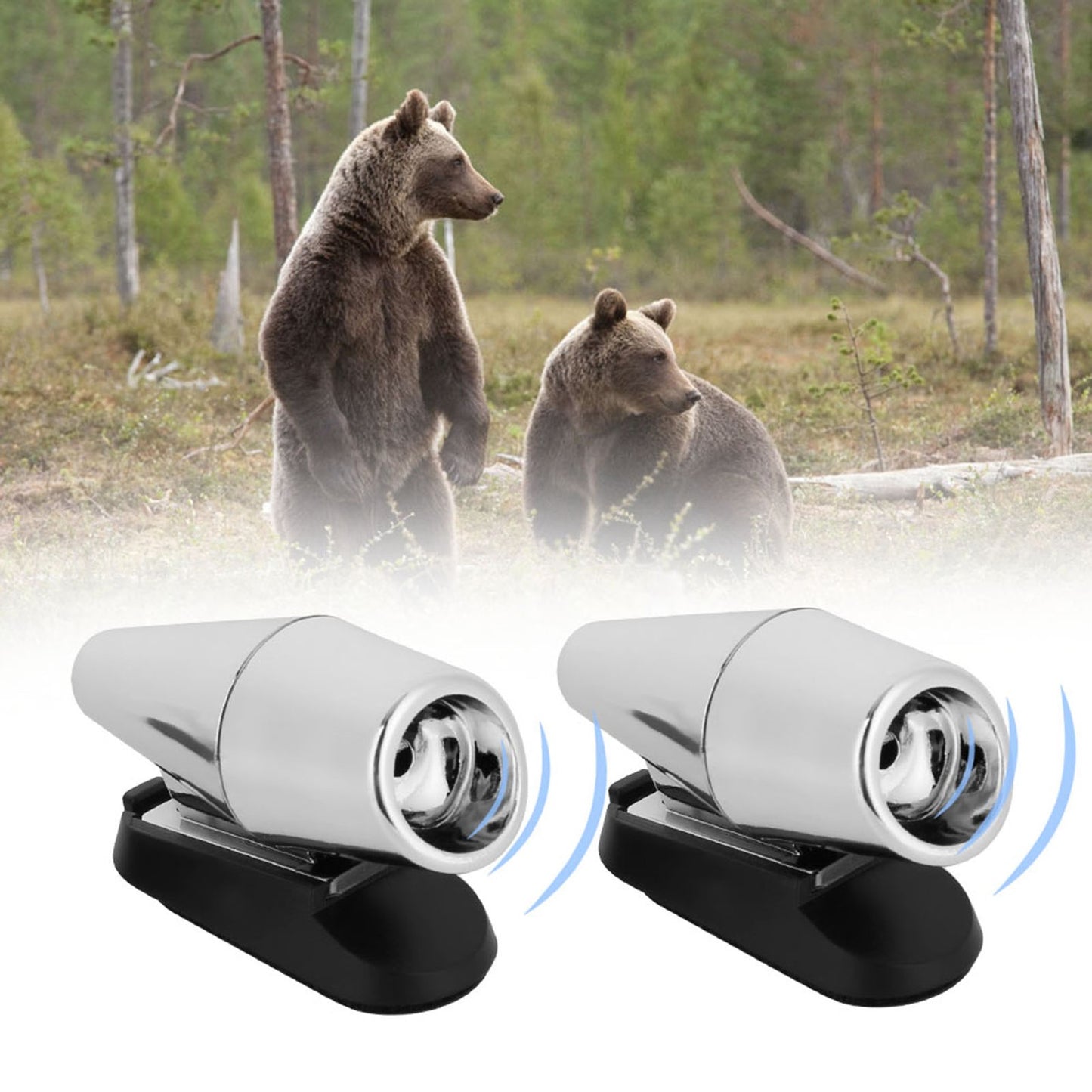 ya 14 (silver)2Pcs Automotive Car Deer S ke Alert Sound Alarm Ultrasonic Wind