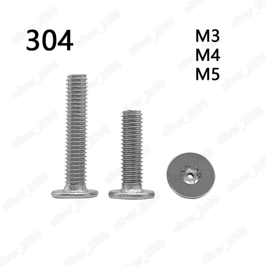 304 Stainless Steel Torx Socket Utrathin Flat Head Hollow Screws M3 M4 M5