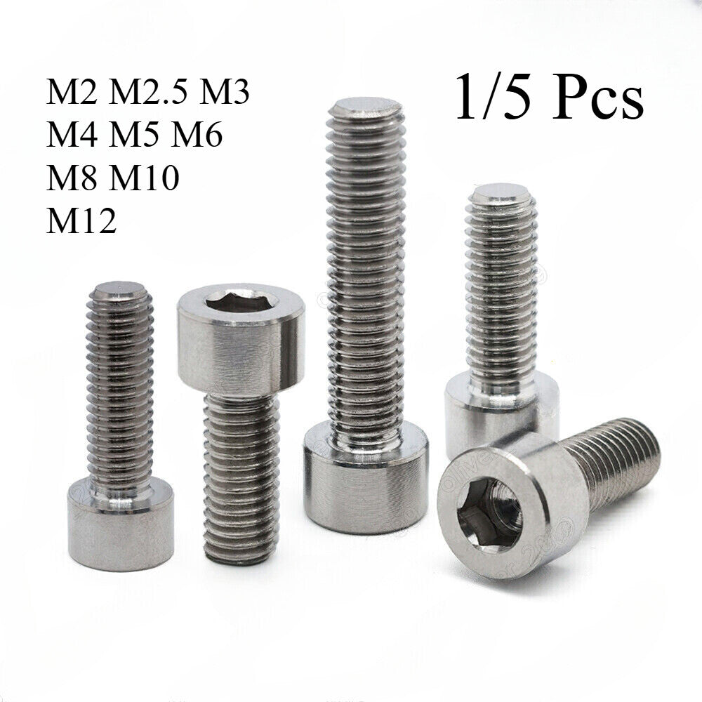GR5 Titanium Allen Hex Socket Bolts Cap Head Screws M2 M2.5 M3 M4 M5 M6 M8