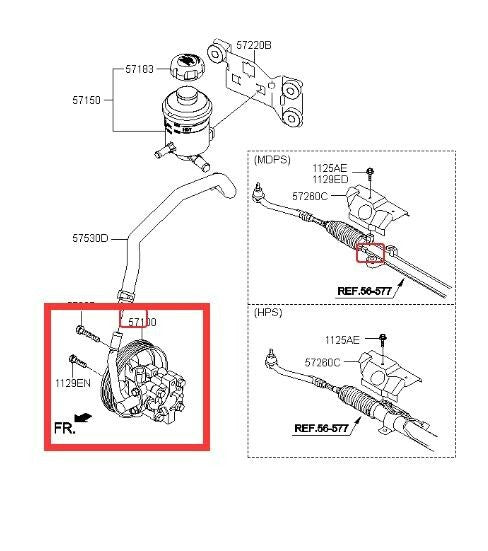 ya 5 8.7 for Hyundai Santa Fe 2014 Power Steering Pump