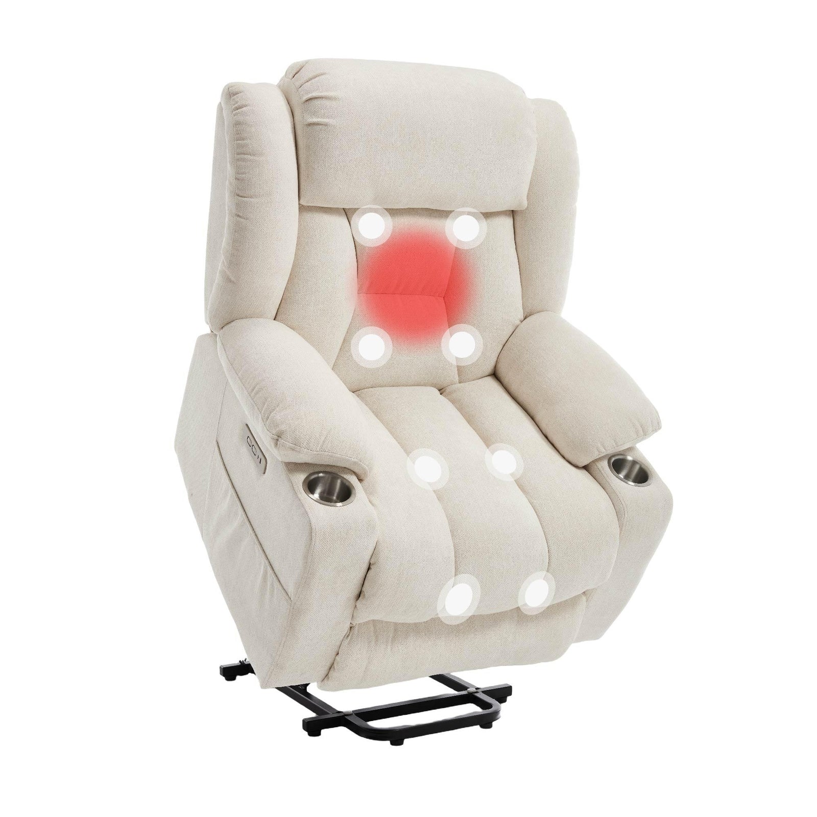 ya 28 Elderly Electric Power Lift Recliner Chair w/Massage & Heat Leather USB/Type-C