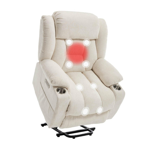 ya 28 Elderly Electric Power Lift Recliner Chair w/Massage & Heat Leather USB/Type-C