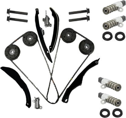 ya 11 10.28 For 2017-2024 F150 3.5L Chains Guides Tensioners Solenoids PHASERS KIT us n