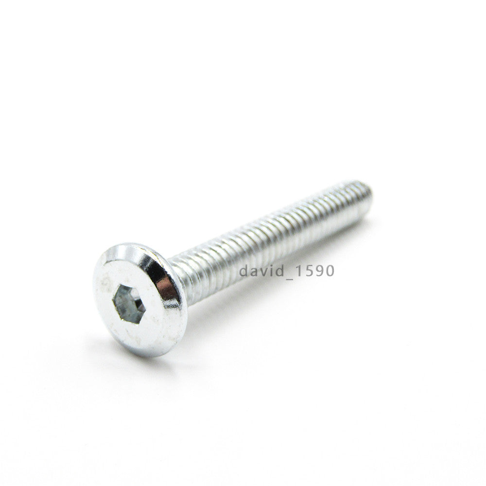 1/4  - 20 Furniture Connector Bolts Hex FLAT HEAD Allen Screws Zinc Plated Steel