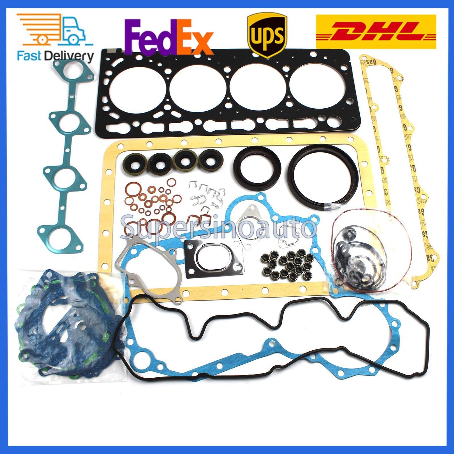 ya 27 7.2 Cylinder Full Gasket Kit Fits Kubota Bobcat T200 T250 S250 M9000 V3300(T) Engine