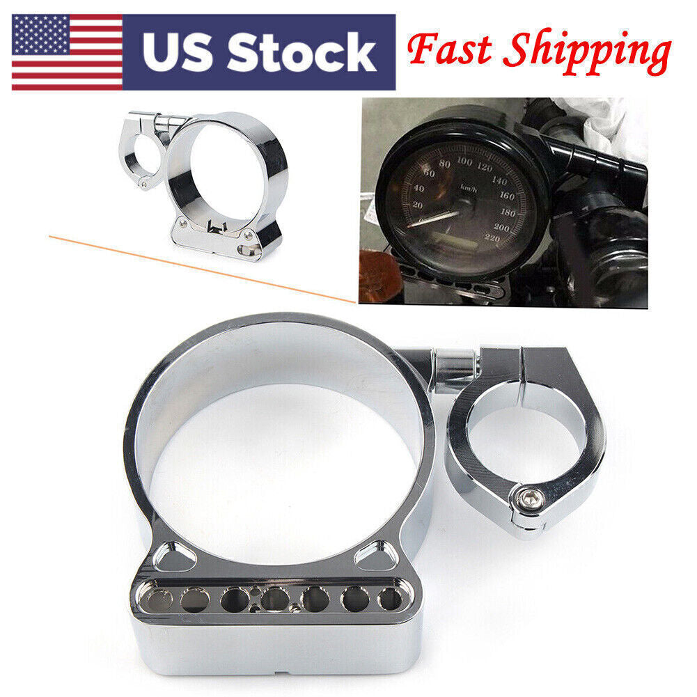 ya 2 6.29 39mm/16 Side Mount Speedo Relocation Bracket for Harley Sportster 04-14 Chrome