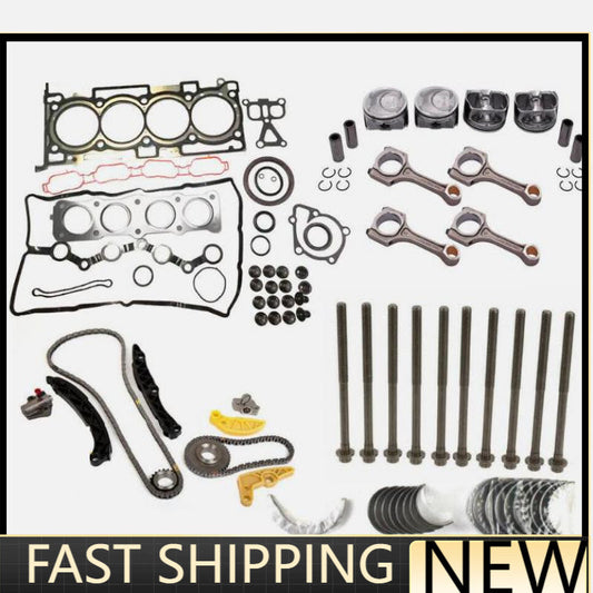 ya 10 10.28 G4KJ 2.4L Engine Rebuild Overhaul Kit w/ 4X Conrods & Timing Kit for HYUNDA