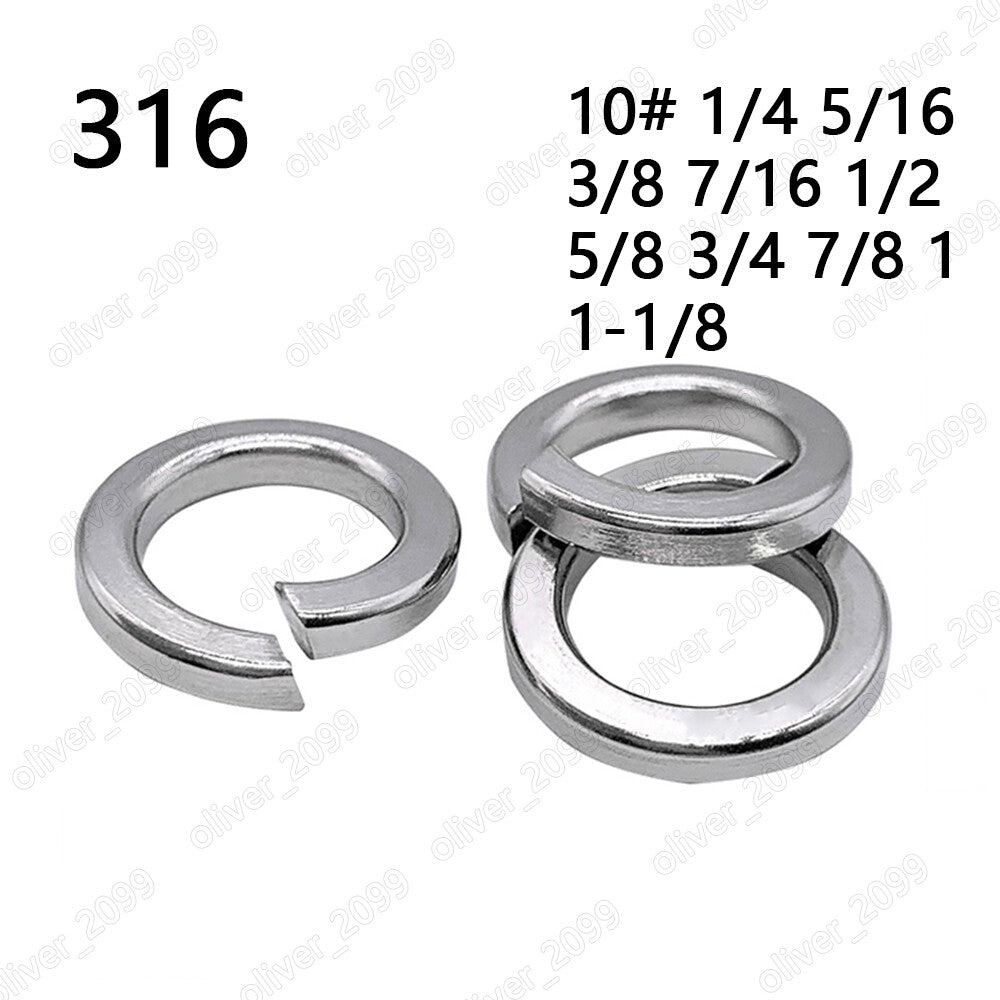 316 Stainless Steel Spring Lock Washers DIN127 10# 1/4 5/16 3/8 1/2 5/8 3/4 1