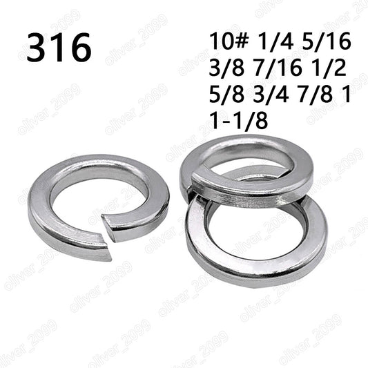 316 Stainless Steel Spring Lock Washers DIN127 10# 1/4 5/16 3/8 1/2 5/8 3/4 1