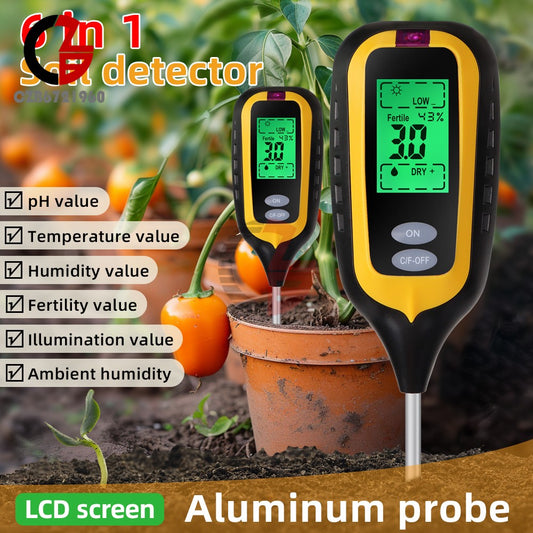 ya 26 6in1 Digital PH Tester Soil Water Moisture Light Test Meter Temperature Humidity