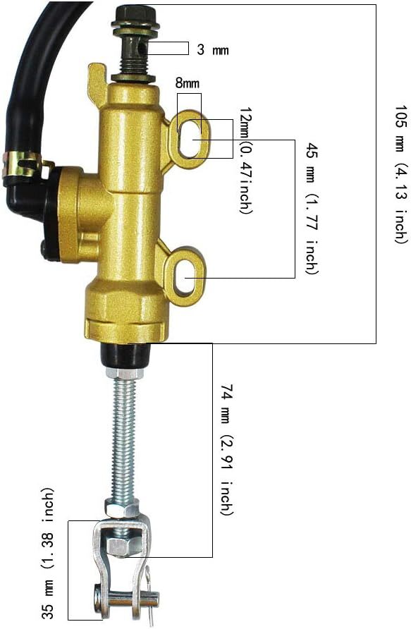 ya 5 8.7 Rear Brake Master Cylinder for Suzuki GSXR 600 750 Yerf Dog 150cc American