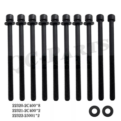 ya 5 8.7 G4KJ engine cylinder head bolts 22320-2C400 are suitable for Hyundai for Kia 2.0L and 2.4L engines.